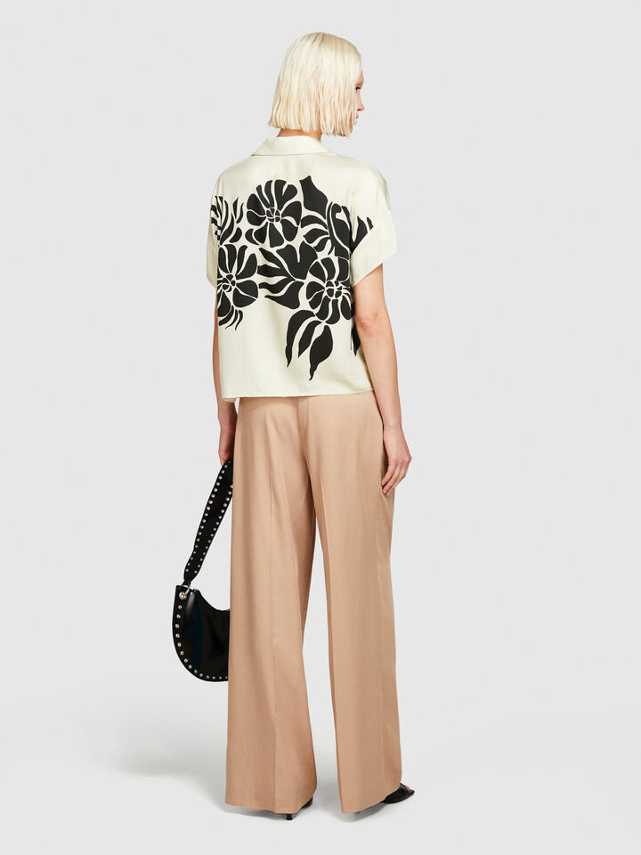Low-waisted flare trousers - women's flared trousers - Beige | Sisley image number 3